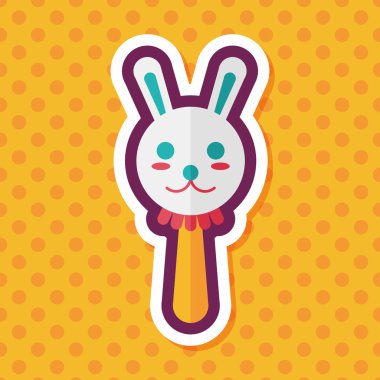 Bebek çıngırağı düz simgesi ile uzun gölge, eps10