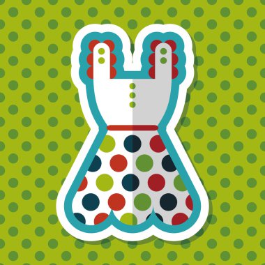 kadın elbise düz simgesi ile uzun gölge, eps10