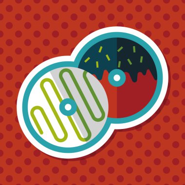 Donut düz simgesi ile uzun gölge, eps10