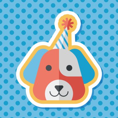 köpek doğum düz simgesi ile uzun gölge, eps10