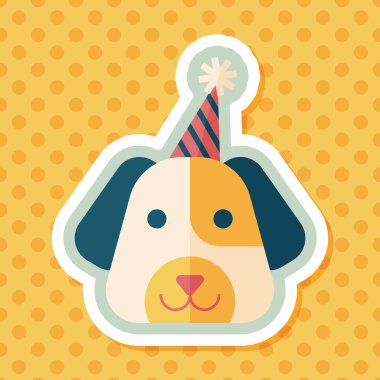 köpek doğum düz simgesi ile uzun gölge, eps10