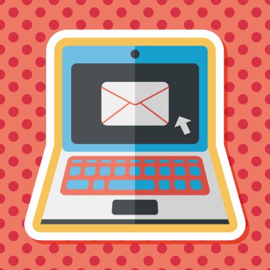 Uzun Gölge, eps10 ile dizüstü düz simgesi