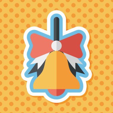 okul zili uzun gölge, eps10 düz simgesiyle