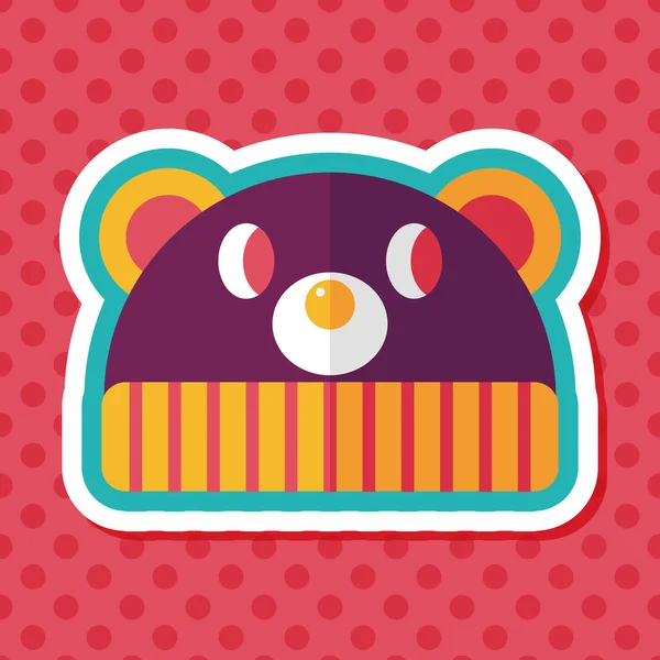 Baby hat flat icon with long shadow, eps10 — стоковый вектор