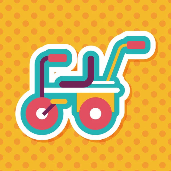 Bicicleta infantil icono plano con sombra larga, eps10 — Archivo Imágenes Vectoriales