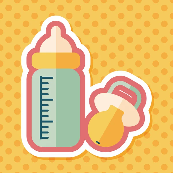 Baby bottle flat icon with long shadow,EPS 10 — Stock Vector