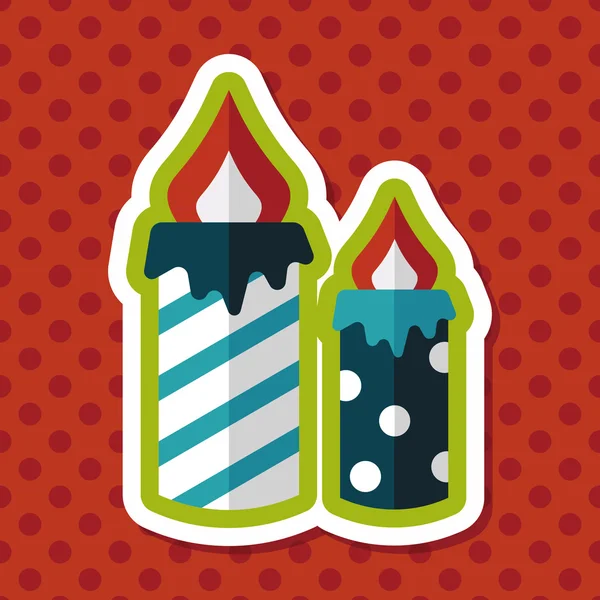 Candle flat icon with long shadow, eps10 — стоковый вектор