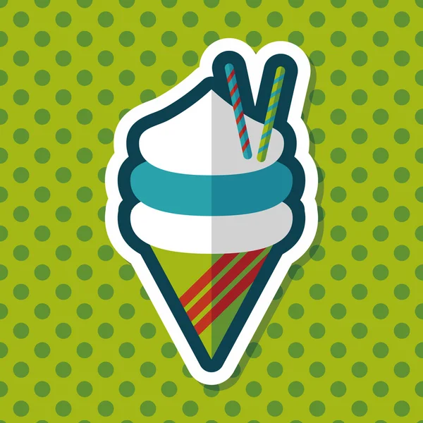 Helado icono plano con sombra larga, eps10 — Archivo Imágenes Vectoriales