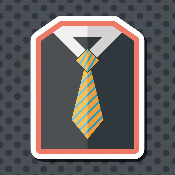 Camisa de negocios y corbata icono plano con sombra larga, eps10 — Archivo Imágenes Vectoriales