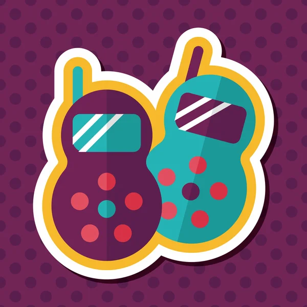 Walkie icono plano con sombra larga, eps10 — Vector de stock