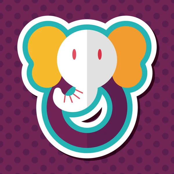 Elefante juguete icono plano con sombra larga, eps10 — Vector de stock