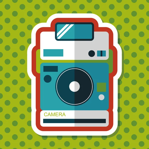 Plochý ikona kamery s dlouhý stín, eps10 — Stockový vektor