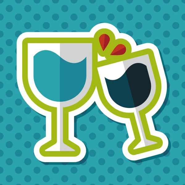 Martini-Glas jubelt flache Ikone mit langem Schatten, Eps10 — Stockvektor