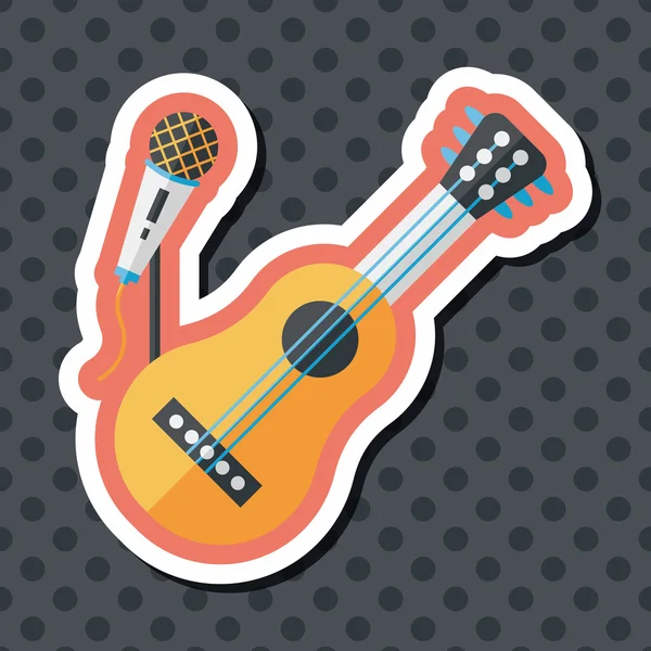 Gitarr platta ikonen med långa skugga, eps10 — Stock vektor