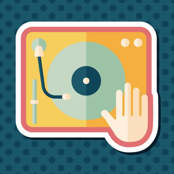 DJ music flat icon with long shadow,eps10 — Stock Vector