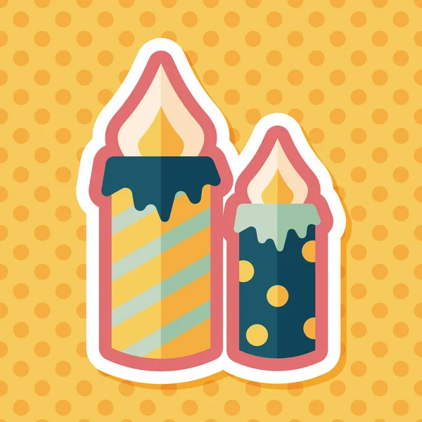 Candle flat icon with long shadow, eps10 — стоковый вектор