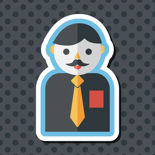 Businessman flat icon with long shadow, eps10 — стоковый вектор