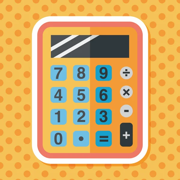 Ícone plana calculadora com sombra longa, eps10 — Vetor de Stock
