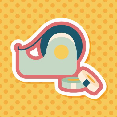 yapışkan bant düz simgesi ile uzun gölge, eps10