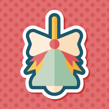 okul zili uzun gölge, eps10 düz simgesiyle