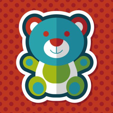 oyuncak ayı uzun gölge, eps 10 düz simgesi