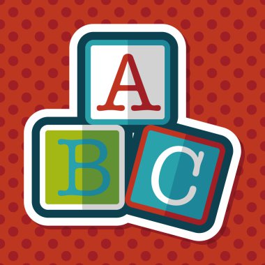 Uzun Gölge, eps10 ile ABC blokları düz simgesi