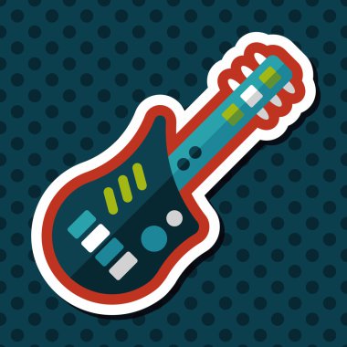 gitar oyuncak uzun gölge, eps10 düz simgesiyle