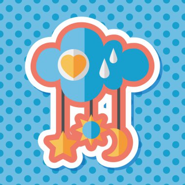 Bebek çıngırağı uzun gölge, eps 10 düz simgesiyle