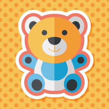 oyuncak ayı uzun gölge, eps 10 düz simgesi