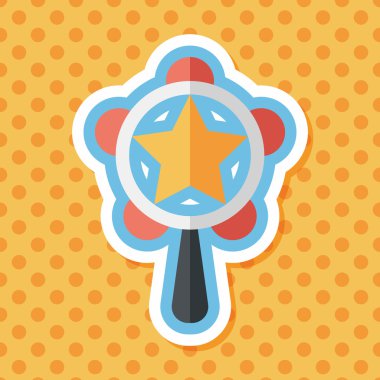 Bebek çıngırağı düz simgesi ile uzun gölge, eps10