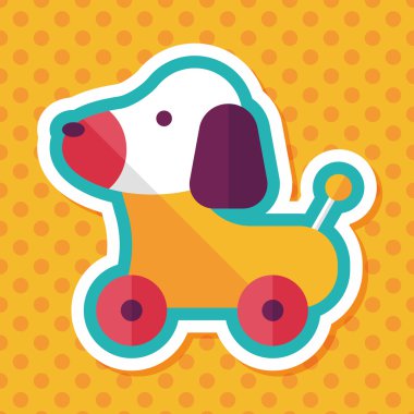 oyuncak köpek uzun gölge, eps 10 düz simgesiyle