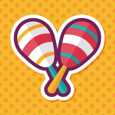 Uzun Gölge, eps10 ahşap rattle düz simgesi