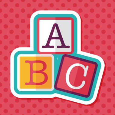 Uzun Gölge, eps10 ile ABC blokları düz simgesi