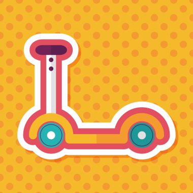 Scooter uzun gölge, eps10 düz simgesiyle