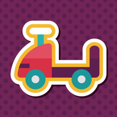 oyuncak araba düz simgesi ile uzun gölge, eps10