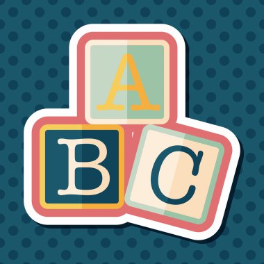 Uzun Gölge, eps10 ile ABC blokları düz simgesi