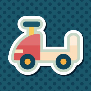 oyuncak araba düz simgesi ile uzun gölge, eps10