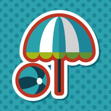 plaj şemsiyesi uzun gölge, eps10 ile topu düz simgesiyle