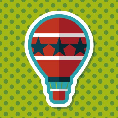 Sıcak hava balonu uzun gölge, eps10 düz simgesiyle