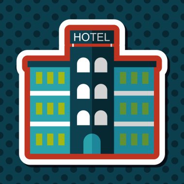 Otel uzun gölge, eps10 düz simgesiyle