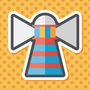 Deniz feneri uzun gölge, eps10 düz simgesiyle