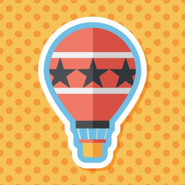 Sıcak hava balonu uzun gölge, eps10 düz simgesiyle