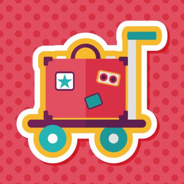 Vintage seyahat bavul, uzun gölge, eps10 ile düz simgesi