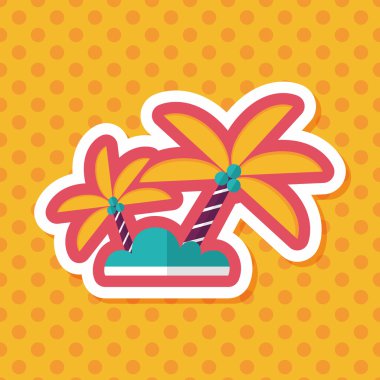 Palmiye ağacı uzun gölge, eps10 düz simgesiyle