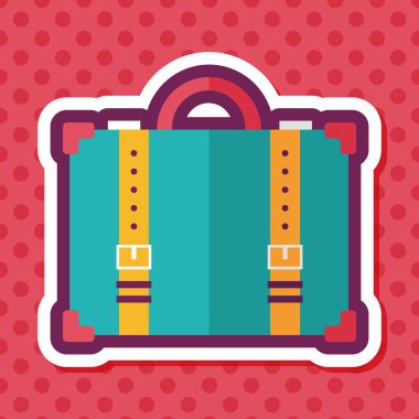 Vintage seyahat bavul, uzun gölge, eps10 ile düz simgesi