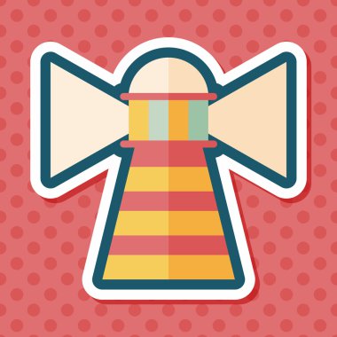 Deniz feneri uzun gölge, eps10 düz simgesiyle