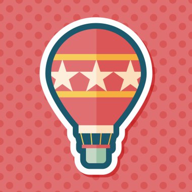 Sıcak hava balonu uzun gölge, eps10 düz simgesiyle