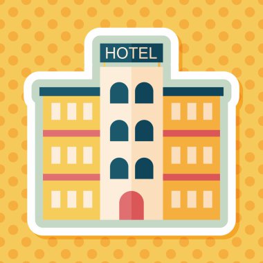 Otel uzun gölge, eps10 düz simgesiyle