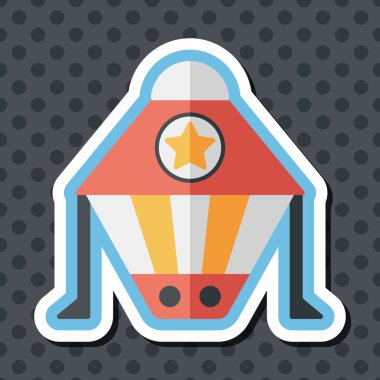 Uzay gemisi ile uzun gölge, eps10 düz simgesi