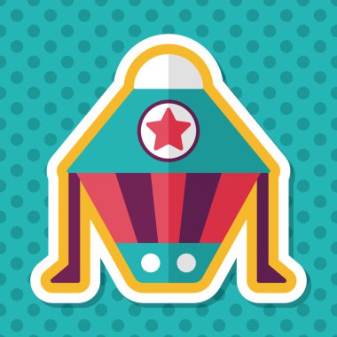 Uzay gemisi ile uzun gölge, eps10 düz simgesi